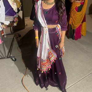 Purple Embellished Chaniya Choli